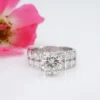Platinum 2ctw Natural Diamond Engagement Ring Bridal VS1 Size 5.5 GIA, view 3