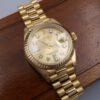 Ladies Rolex 18k Yellow Gold Diamond Dial Watch 69178 26mm 1991 Warranty, view 2