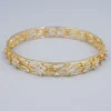 18k Diamond Bangle Bracelet Yellow Gold 3 carats Floral 7.5", view 5