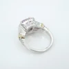 18k Pink Sapphire Diamond Halo Engagement Ring Tri Gold Size 7, view 9