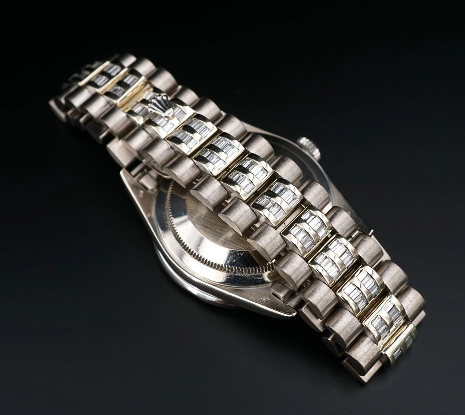 Custom Diamond Rolex President Day-Date 18k White Gold Mens 36mm 18239 1989, view 4