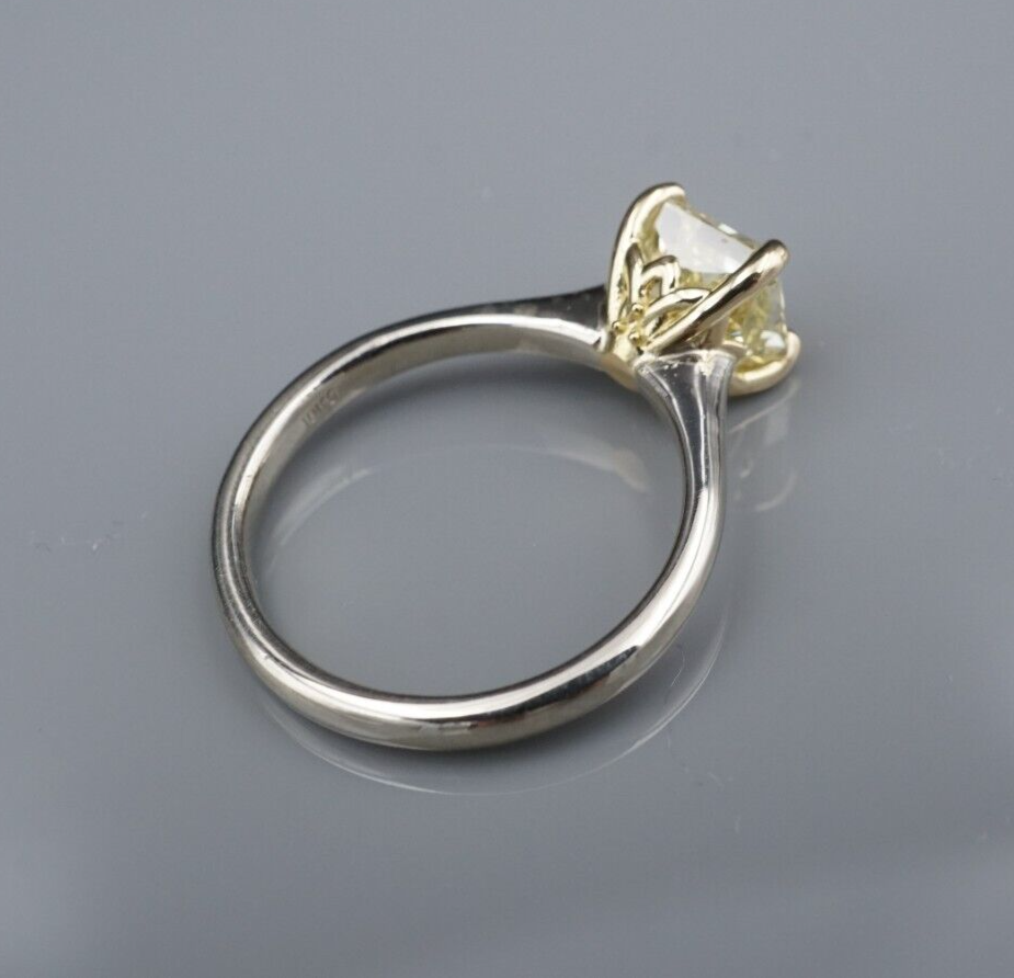 GIA Fancy Yellow Diamond Engagement Ring 18k Gold 2.3 carat Size 7 New, view 5