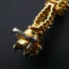Natural Emerald & Diamond Bracelet 18k Yellow Gold 11 carats 6.5" Estate, view 10