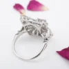 Antique 18K Old Mine Diamond Halo Ring White Gold 2.3 ctw Sz 6.5 Square, view 9