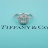Tiffany & Co. Soleste Diamond Halo Ring Platinum Sz 6 Box 1.25ctw Cushion, view 5