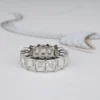 Platinum 9 ctw Emerald Cut Diamond Eternity Band Ring Size 4 GIA G VS, view 11