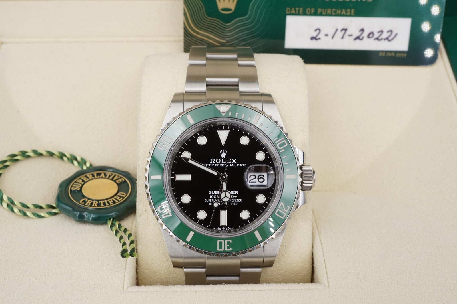 Authentic Rolex Submariner Starbucks 126610LV Box Card 2022 Green 41mm, view 3