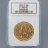 1867-S Double Eagle Gold $20 Dollar Coin NGC AU58 Motto, view 1