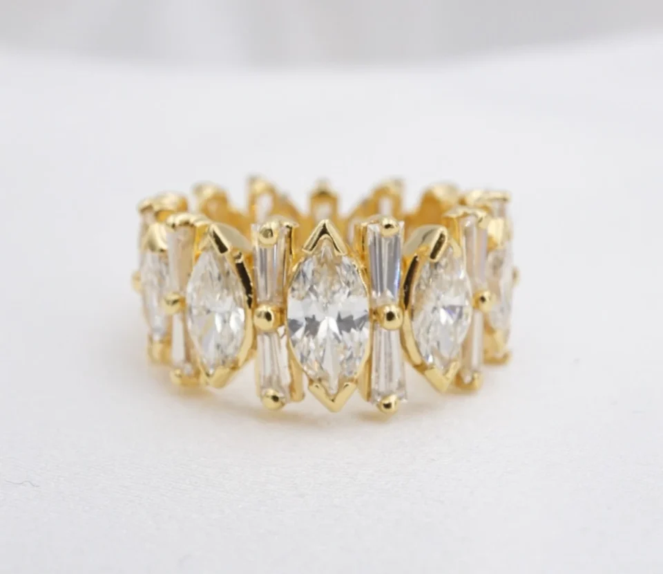 Impressive Marquise Natural Diamond Eternity Ring Size 6.25 10mm 5cttw RG5449