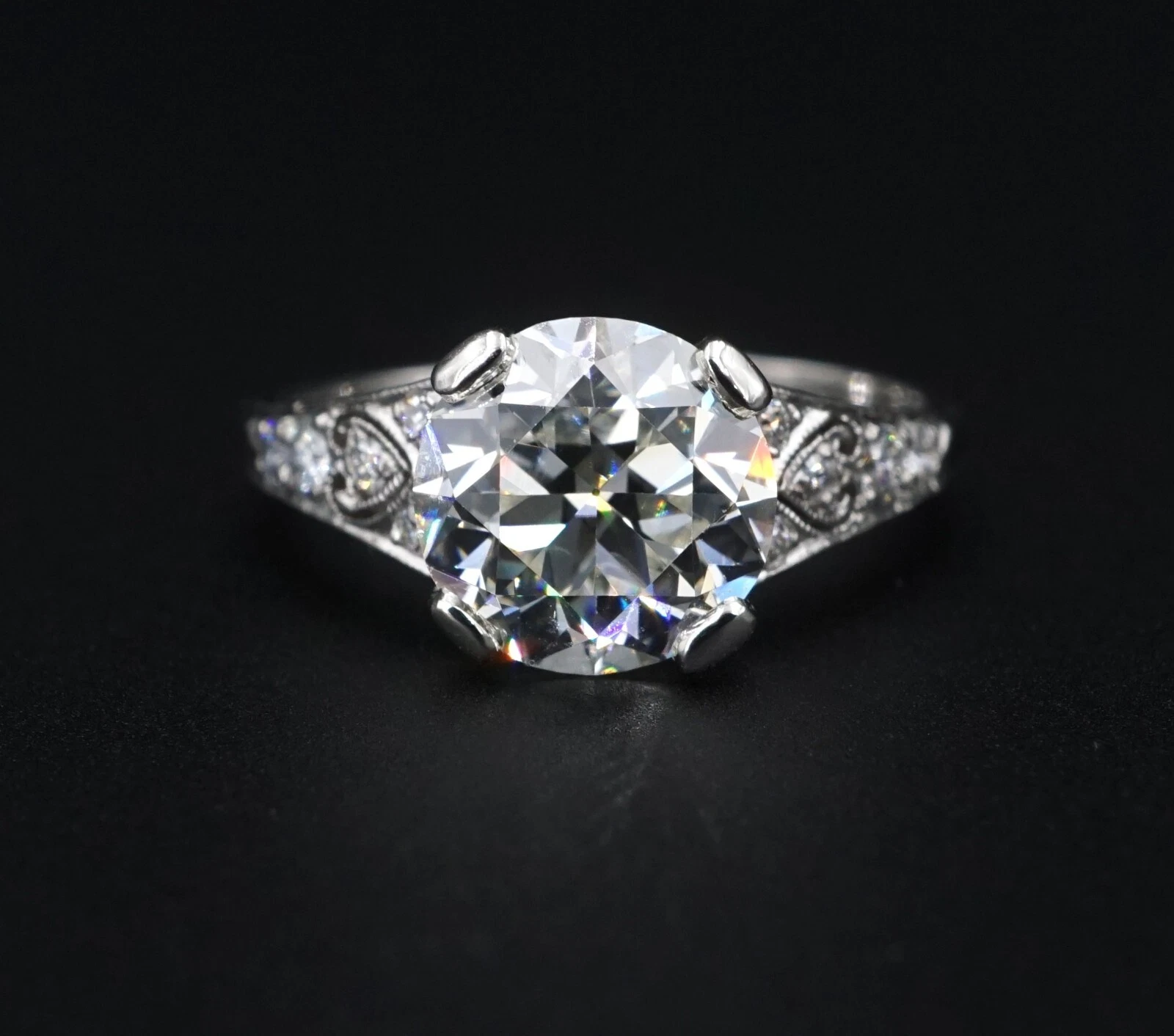 Antique Tiffany & Co Diamond Engagement Ring Platinum 2.15ct GIA Sz 5.75, view 5