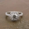 14k White Gold 1.01 carat Diamond Engagement Ring Halo J SI2 Size 6.5 GIA, view 5