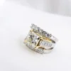 GIA 2.6ct Princess Diamond Engagement Ring Platinum 18k Gold Sz 5.5 VS2, view 1