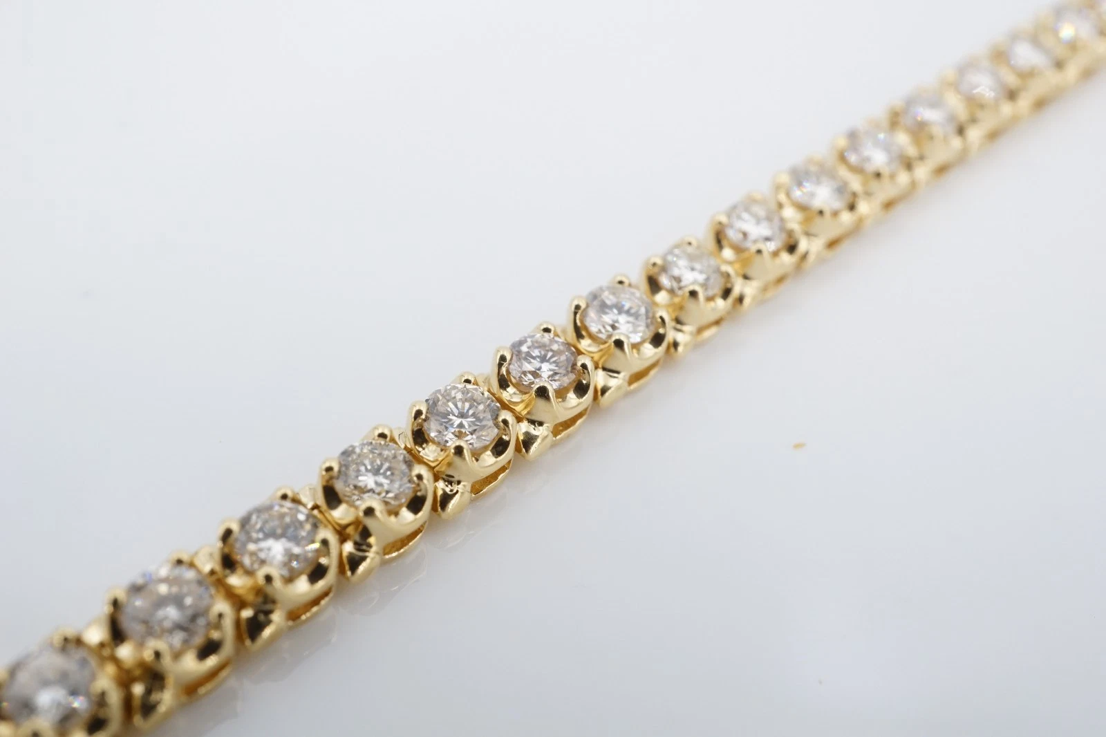 Classic 14k Natural Diamond Tennis Bracelet Yellow Gold 6ctw 6.75", view 4