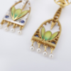 Masriera 18k Earrings Natural Sapphire Diamond Enamel Plique a Jour, view 5