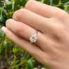 1940s 14k Platinum Natural Diamond Engagement Ring 1.75ct Sz 6.75 OEC shown worn