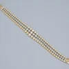 14k Diamond Tennis Bracelet 3 ctw Tri-Gold Natural 6" Bezel 3-Row, view 6