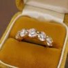 NEW 18k 5-Stone Diamond Stacker Band 4.52ctw Yellow Gold Size 6.25, view 5