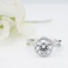David Yurman Lanai Diamond Halo Engagement Ring Platinum 1.5ct F VS1 GIA, view 1