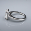 1.7ct Emerald Cut Diamond Halo Engagement Ring Size 5 Platinum D VS2 GIA, view 7