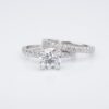 Platinum Diamond Bridal Set Engagement Ring 1.5 ct GIA E VS1 Size 5.5, view 5