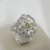 Antique Edwardian Old Mine Diamond Ring 4 ctw Platinum White Gold Size 6, view 6