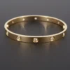 Cartier 10 Diamond Love Bracelet 18k Yellow Gold Size 17 w Box, view 3