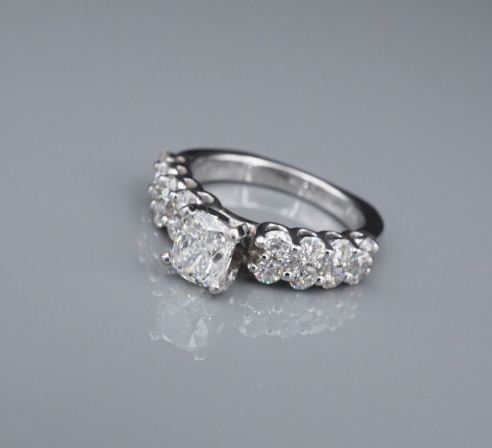 Diamond Engagement Ring 18k White Gold Platinum 2 ctw Size 6.75 GIA G VS2 RG4422