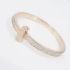 Tiffany T T1 Wide Diamond Hinged Bangle 4.08ct 18k Rose Gold Bracelet, view 6