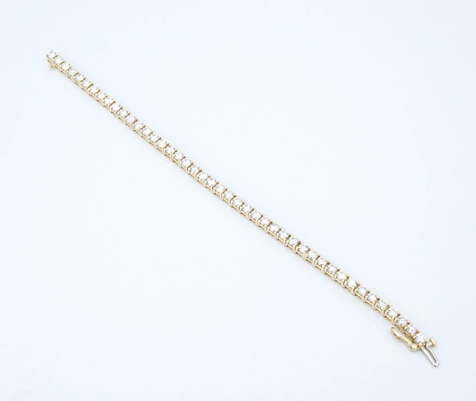 14k Diamond Tennis Bracelet Yellow Gold Natural 7 cttw 7" Classic, view 4