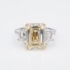 GIA Natural Yellow Diamond Engagement Ring 18k Platinum 5.6ctw Size 5, view 1