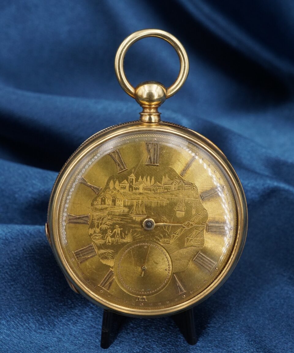 Solid 18k Gold Enamel John E Hyde & Sons Pocket Watch 1850 13j London 51mm, view 2