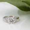 Vintage Diamond Engagement Ring Platinum 1.7ctw 3 Stone Sz 6.25 H VS2 GIA, view 6