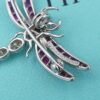 Tiffany & Co Enchant Dragonfly Platinum Ruby Diamond Pendant Brooch, view 6