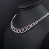 Vintage 14k White Gold Diamond Ruby Necklace 16" Collar Floral 3ctw, view 6