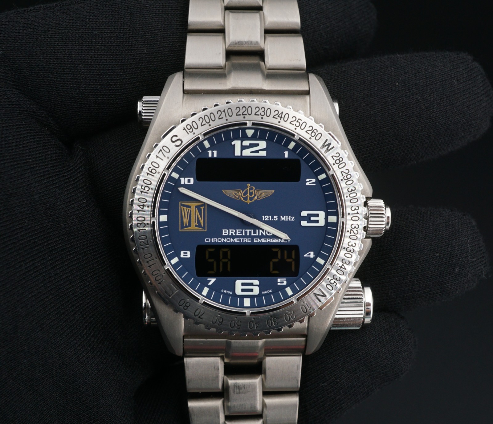 Breitling Emergency Chrono Titanium Watch "WN" Dial Box Papers 43mm E76321, view 1