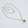 Sonja Picard 18k Gold Enamel Fire Opal Diamond Heart Necklace 24", view 9