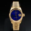 1981 Ladies Rolex President 18k Yellow Gold 26mm 6917 Lapis Dial Warranty, view 1