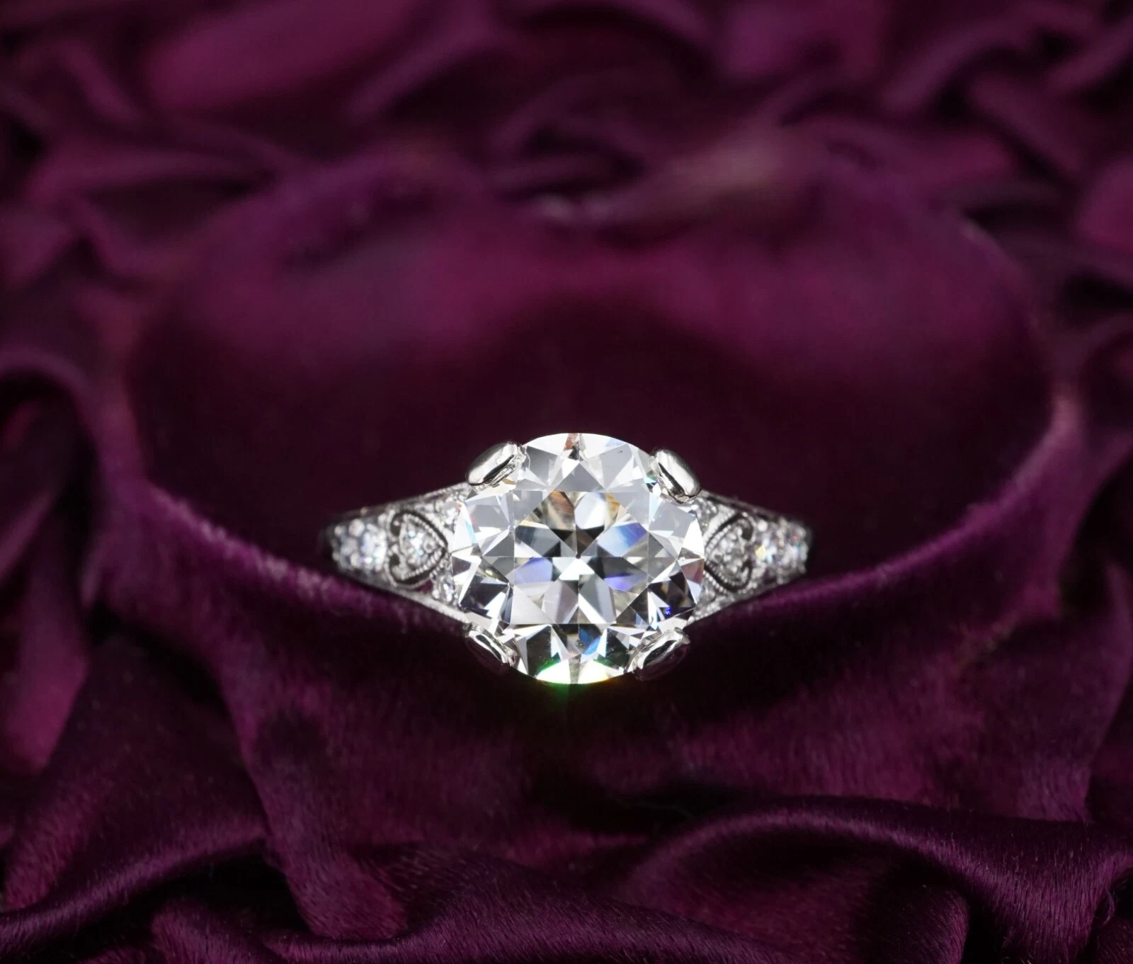 Antique Tiffany & Co Diamond Engagement Ring Platinum 2.15ct GIA Sz 5.75, view 6