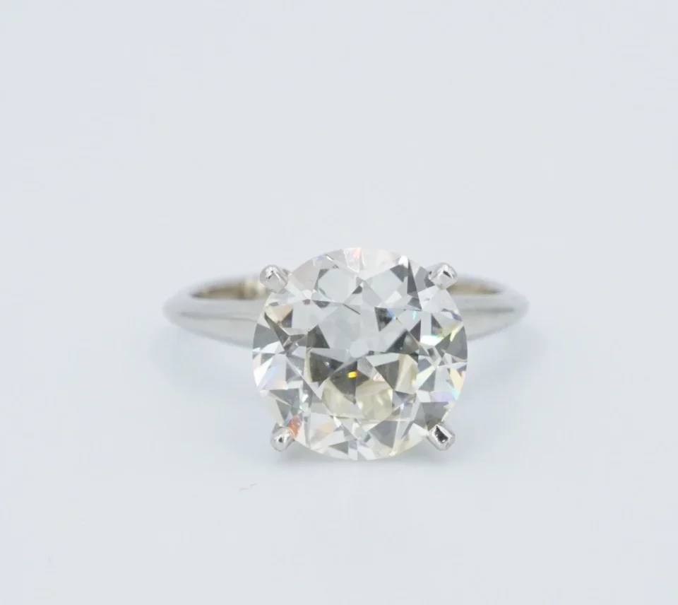 4ct Old Cut Natural Diamond Engagement Ring 18k GIA VS1 Solitaire Sz 6.75 CO1268