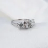 Vintage Natural Diamond 3.4cttw Engagement Ring Sz 7.25 Platinum 3 Stone, view 5