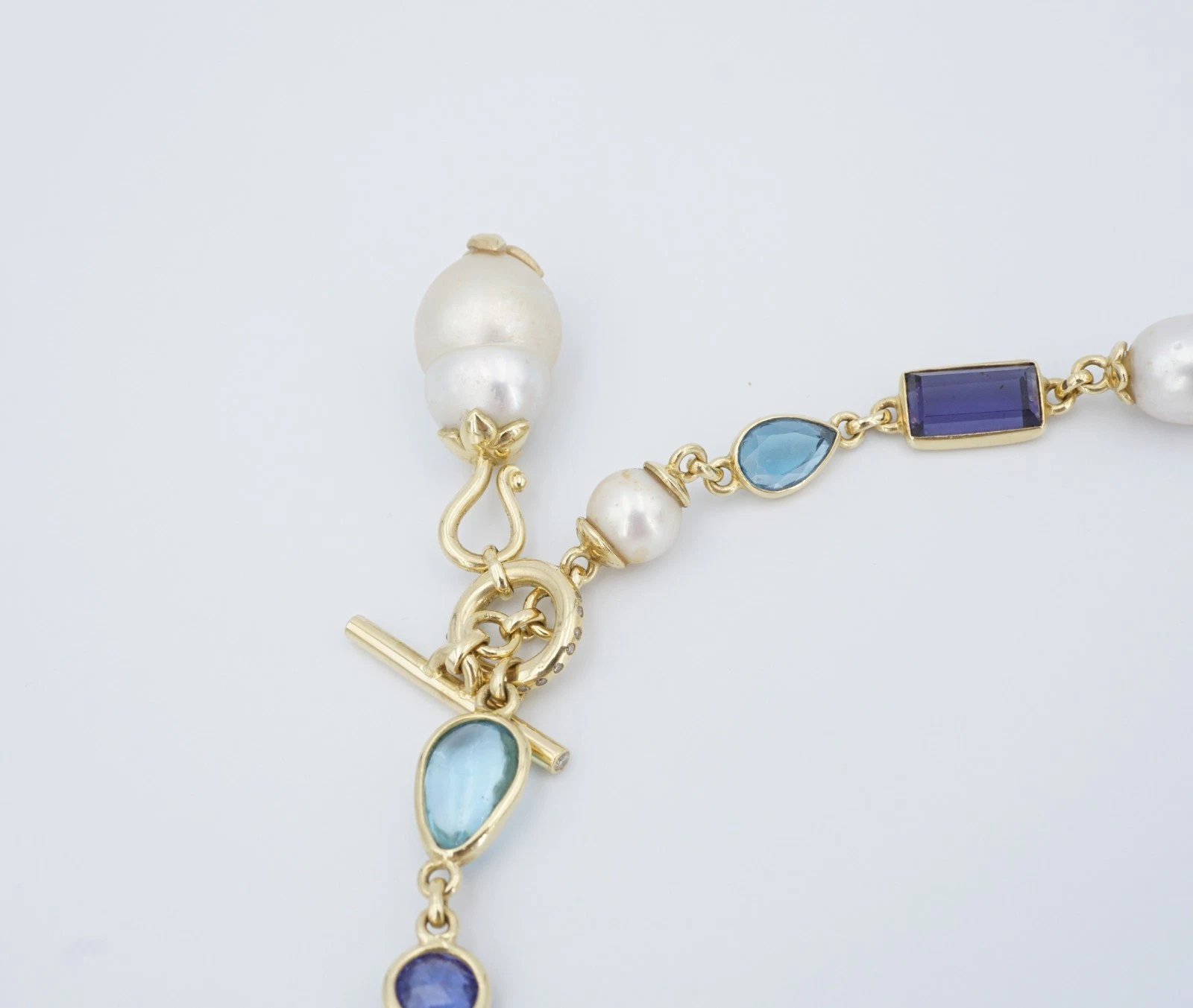 Sonja Picard Custom Mixed Gem Necklace 18k Yellow Gold w/ Drawing 19", view 5