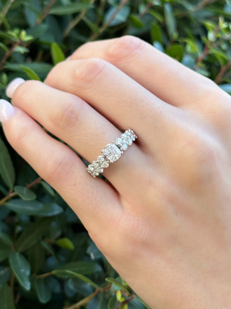 Diamond Engagement Ring 18k White Gold Platinum 2 ctw Size 6.75 GIA G VS2 shown worn