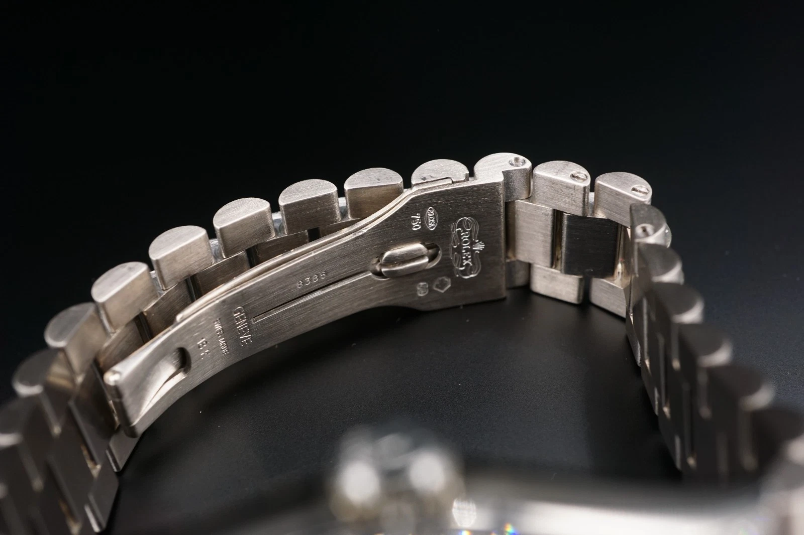 Custom Diamond Rolex President Day-Date 18k White Gold Mens 36mm 18239 1989, view 6