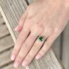 Natural Green Tourmaline Diamond Halo Ring Platinum 3 carat Size 5.75 shown worn