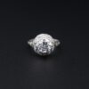 Antique Engagement Ring 18k Platinum Natural Diamond Filigree Size 5, view 7