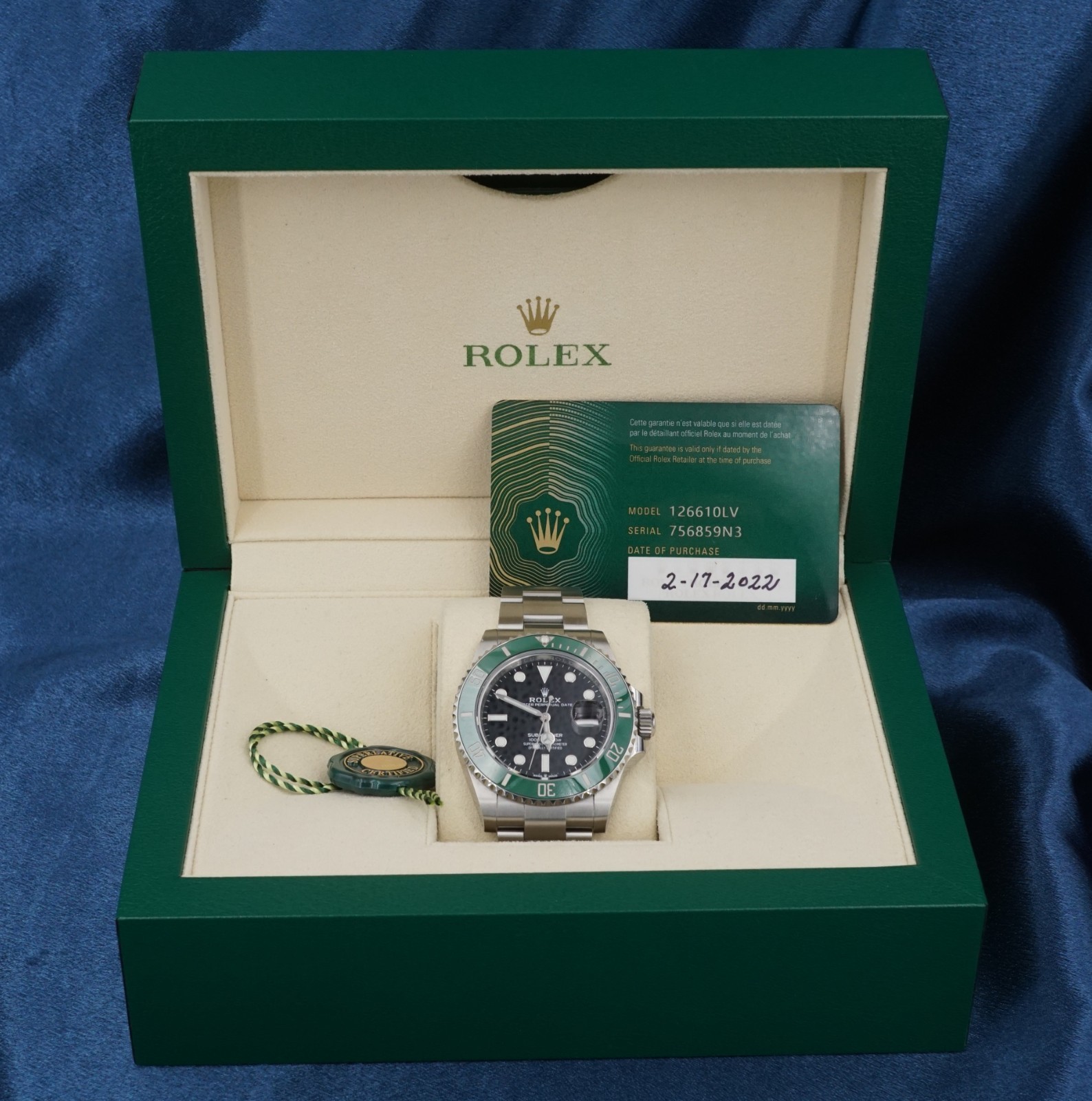 Authentic Rolex Submariner Starbucks 126610LV Box Card 2022 Green 41mm, view 2