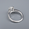 1.7ct Emerald Cut Diamond Halo Engagement Ring Size 5 Platinum D VS2 GIA, view 5