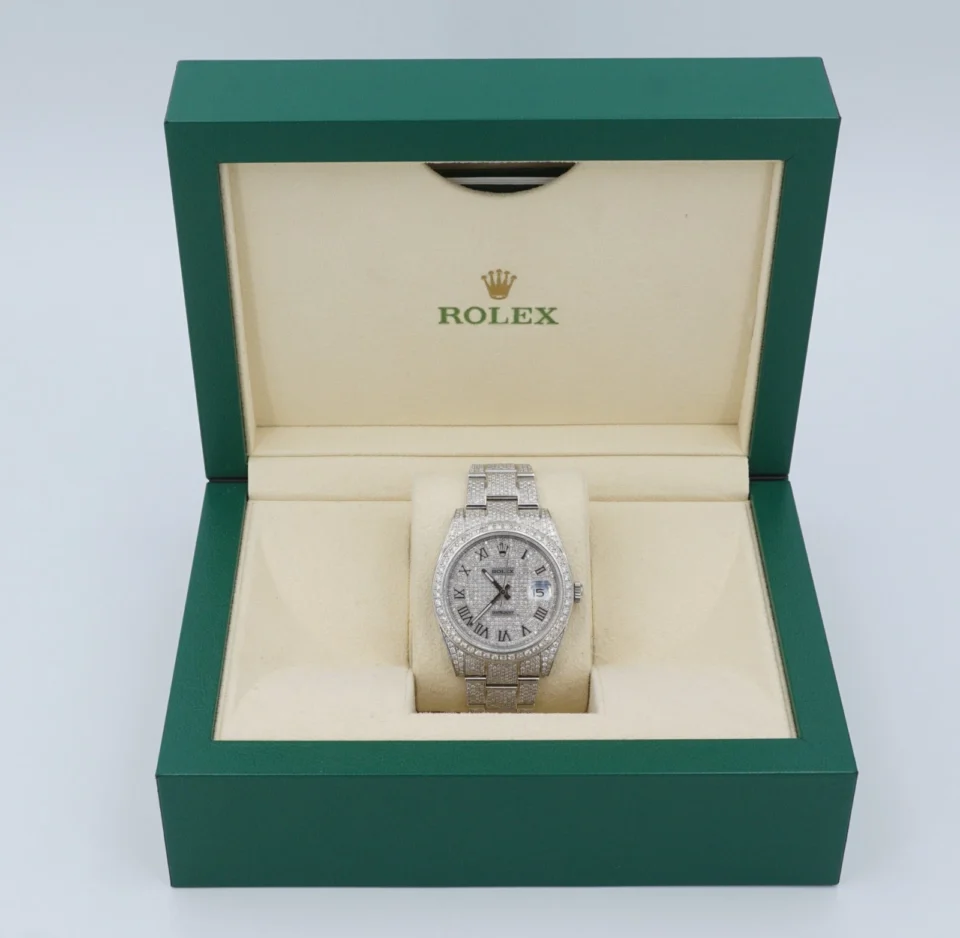 Rolex DJ41 Datejust 41 126300 Box Card 2022 Custom Diamond Bust Down, view 2