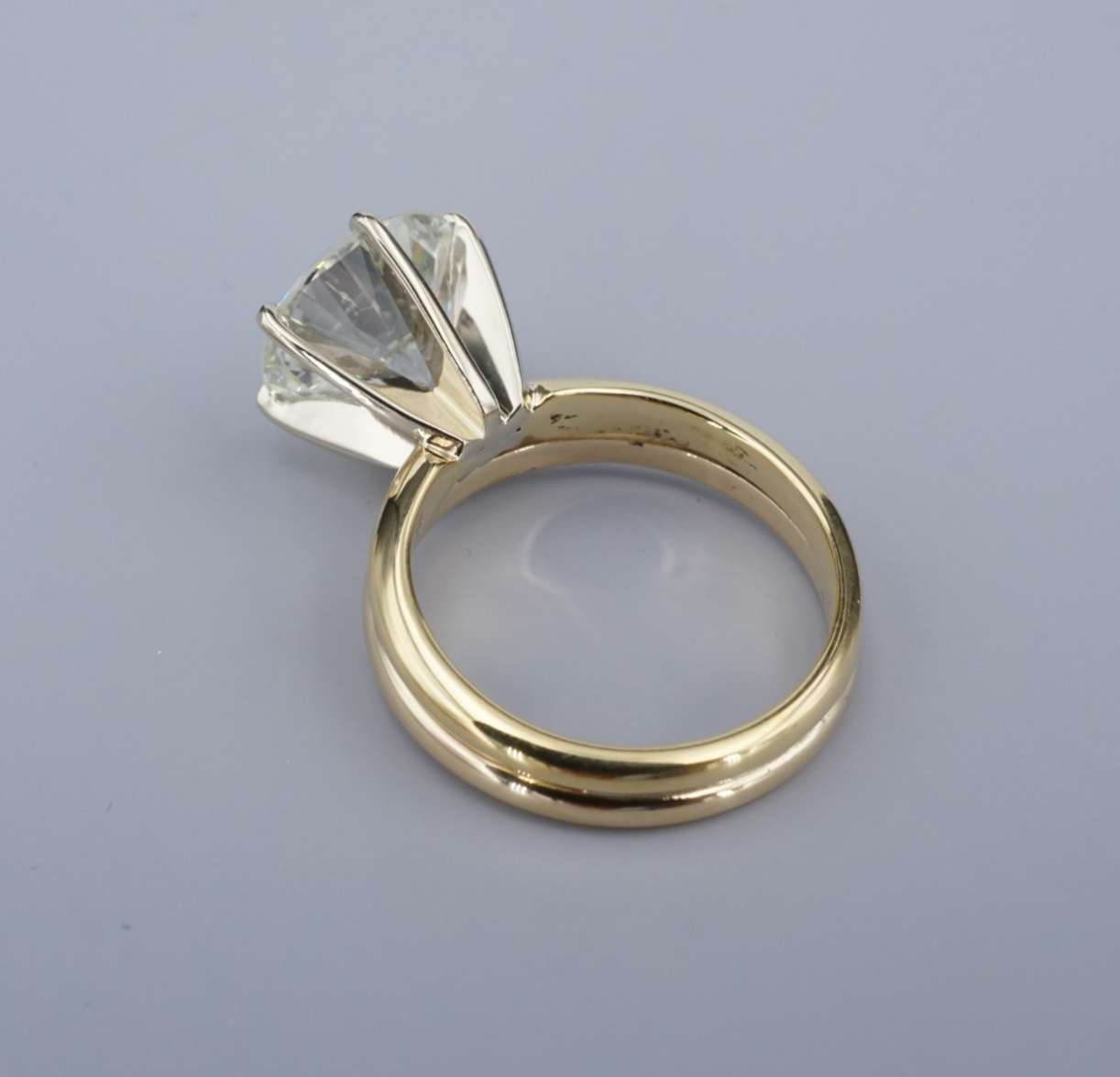 Diamond Engagement Ring 3.34 carat Round 18k Gold Solitaire GIA Cert, view 5