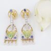 Masriera 18k Earrings Natural Sapphire Diamond Enamel Plique a Jour, view 1